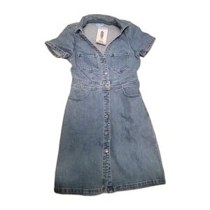 draper james denim dress & Stripes Collection 30 3/4 Center front snap closure and self belt V Women's DRAPER JAMES RSVP Jean